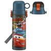 Kids' 2-Way Stainless Steel Water Bottle, 580ml (Direct Drink) or 570ml (Cup Drink), Disney Cars 24 Design, Lightweight and Child-Friendly, Per
