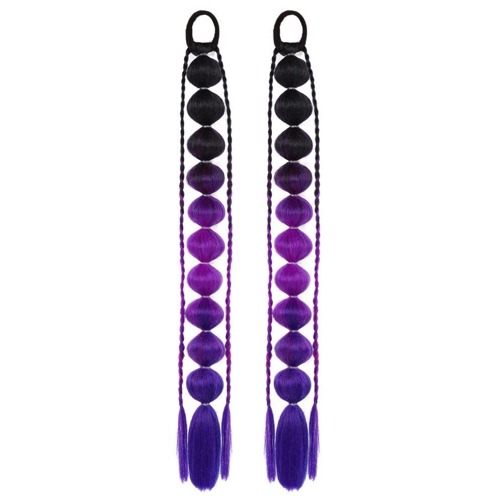 2Pcs Colorful Twist Braid Bulk Lantern Braid Braided Ponytails Natural Bubble Jumbo Braid for Women