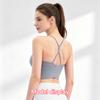 Women Stylish Cross Back Yoga Tank Top with One-piece Chest Pads, Elastic Comfort Workout Bra, Light Support Activewear for Sports and Outdoor