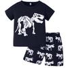 2Pcs Toddler Kids Baby Boys Girls Pajamas Cartoon Print Tops Shorts Outfits Set