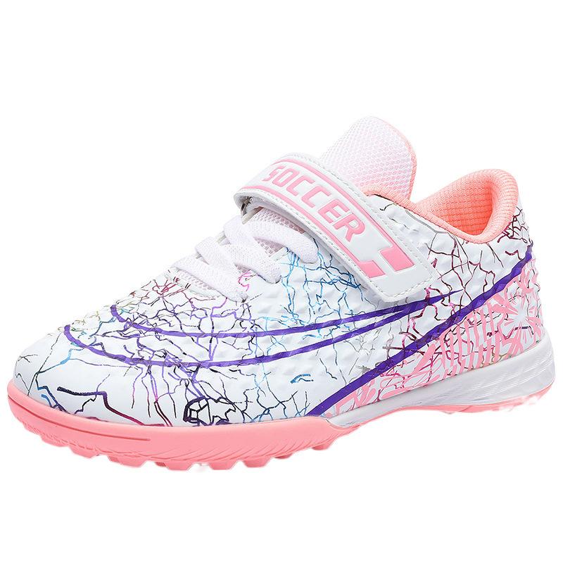 Children's Football Shoes Boys and Girls Velcro Primary School Students Broken Diced Training Shoes