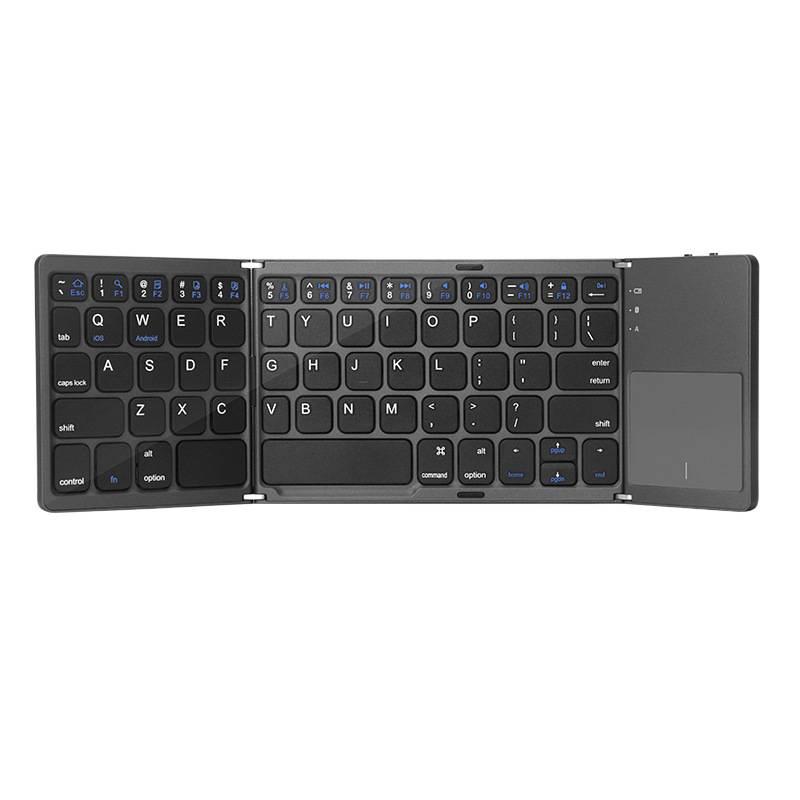 Ultra-Thin Tri-fold Bluetooth Keyboard with Touchpad for Phone/Computer