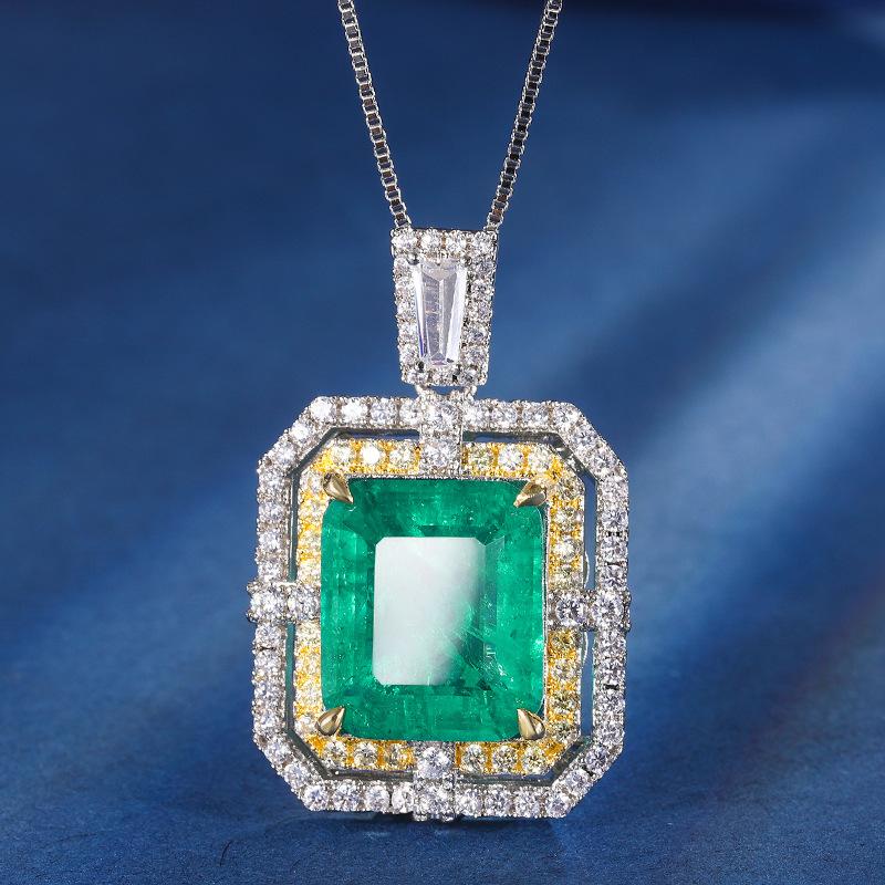 

Jewelry Copper Bottom Gold-Plated Simulation Emerald Square Wrist Women S Set 12 * 16-12 * 14