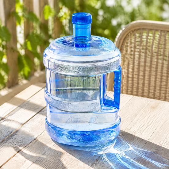 Refillable Storage Bucket Reusable Water Jug with Easy Grip Handle, Clear PET Camping Dispenser Bottle, Portable Container for Home Office And