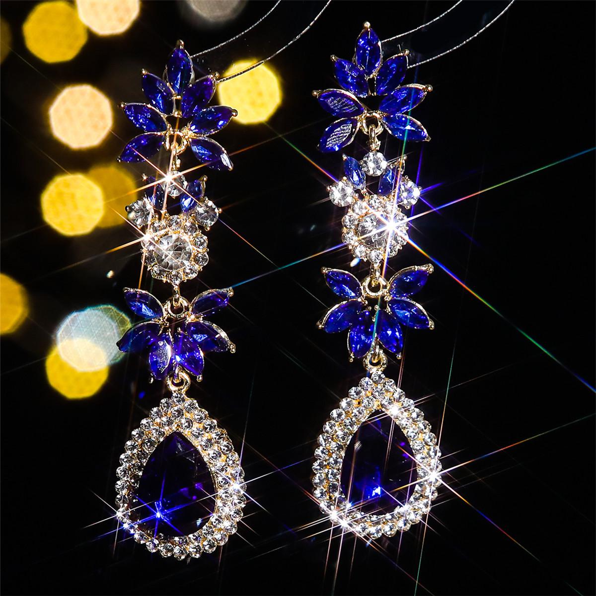 Оригинальные персонализированные преувеличенные цветные длинные серьги с кристаллами, модные блестящие серьги-капли, женские серьги, 1 пара