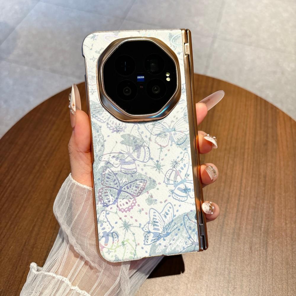 For VIVO X Fold 6 Colorful Butterfly Phone Case Front Protection Film PC Hard Shell Protection Hinge Shockproof Back Cover