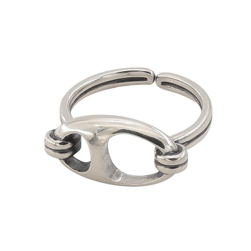 Elegant 925 Sterling Silver Vintage Twisted Cross Ring Adjustable Open Design For Women J735