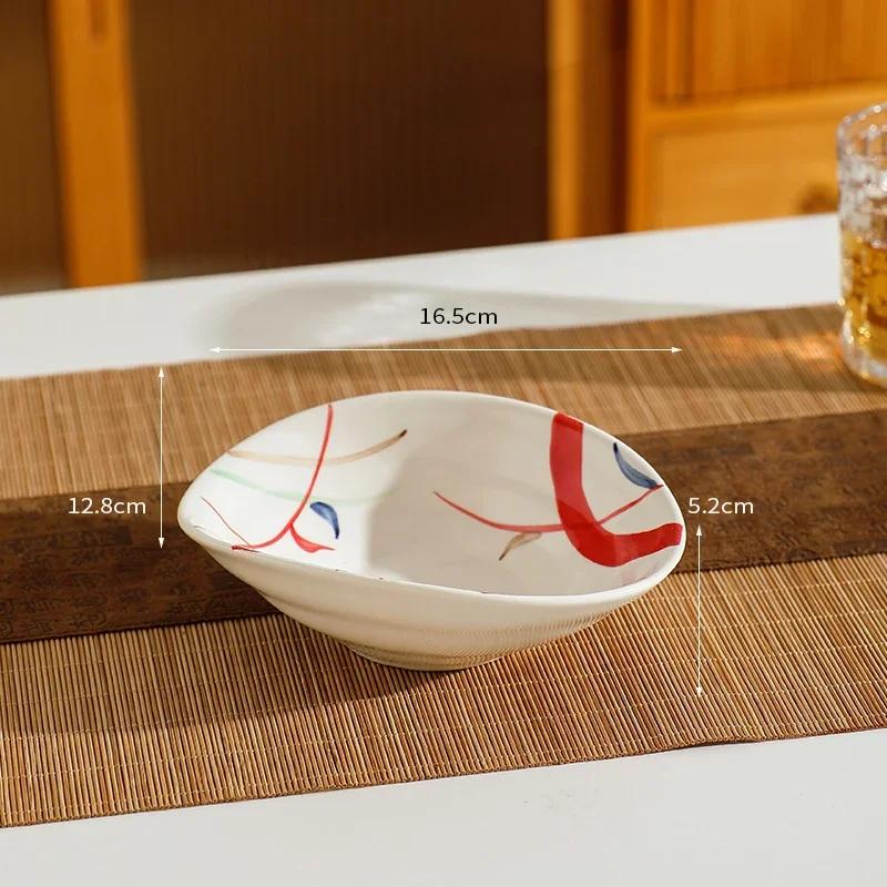 

Творческая нестандартная керамическая тарелка с ретро-цветами, расписанными вручную, обеденные тарелки, домашние тарелки для завтрака, салата, фруктов, изысканная столовая посуда