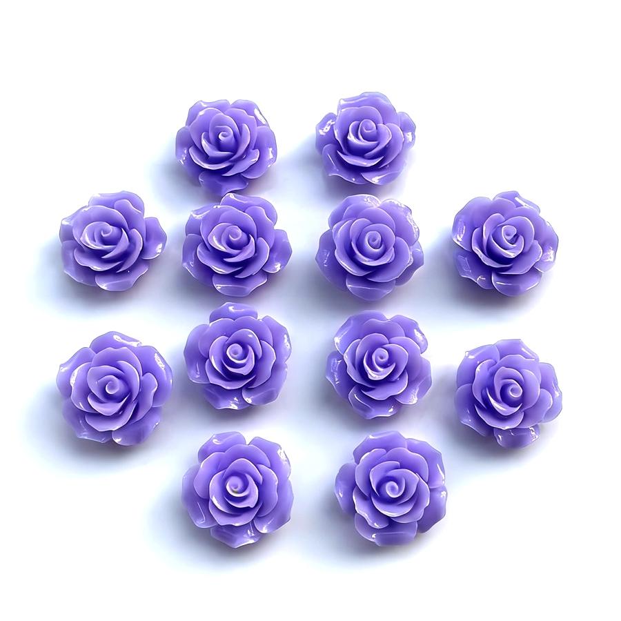20 pieces of colorful 20mm flat back resin 3D roses suitable for decorating phone cases, jewelry making, DIY materials