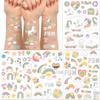 Children's Cartoon Rainbow Tattoo Girl Boy Tattoo Cute Flower Unicorn Birthday Party Sticker