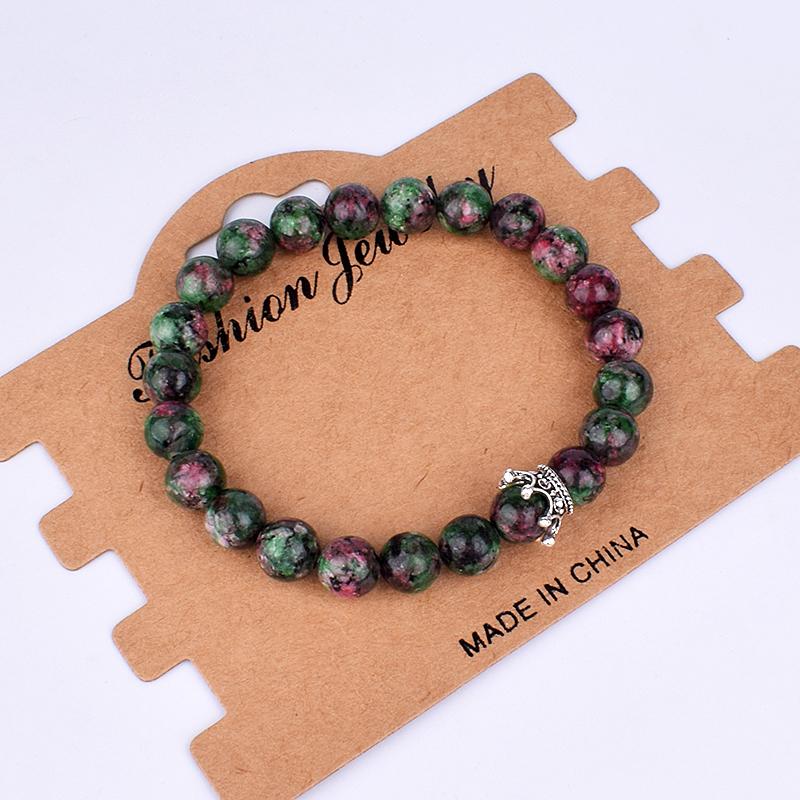 2pcs Charm Paired Bracelets Men Sets Crown Women's Bracelets Natural Stone Beads Wristband Couple Bracelet Gifts Friends Jewelry