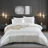 WOSTAR Washable Satin Striped Duvet Cover with Pillowcase 220x240 Couple Luxury Bedding Set Single Double Bed Queen King Size