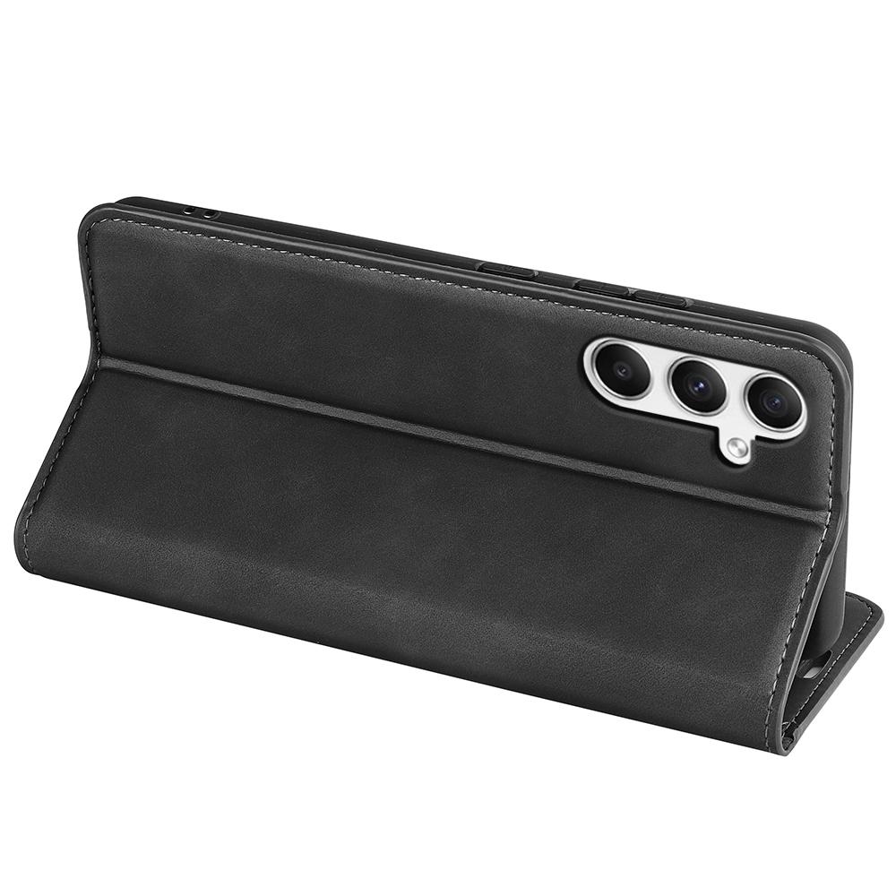 For Samsung Galaxy A35 5G Skin Touch Feeling Case PU Leather Magnetic Auto-absorbed Phone Cover