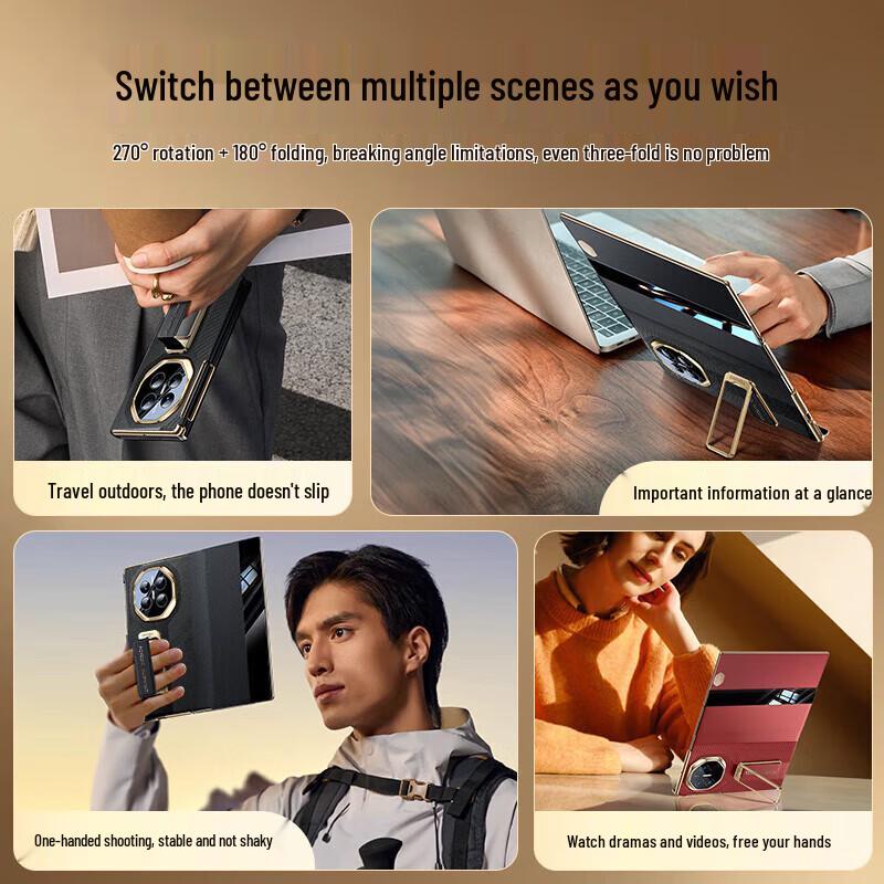 GuanYue Huawei Mate XT/XTs Faltbare Leder Handyhülle