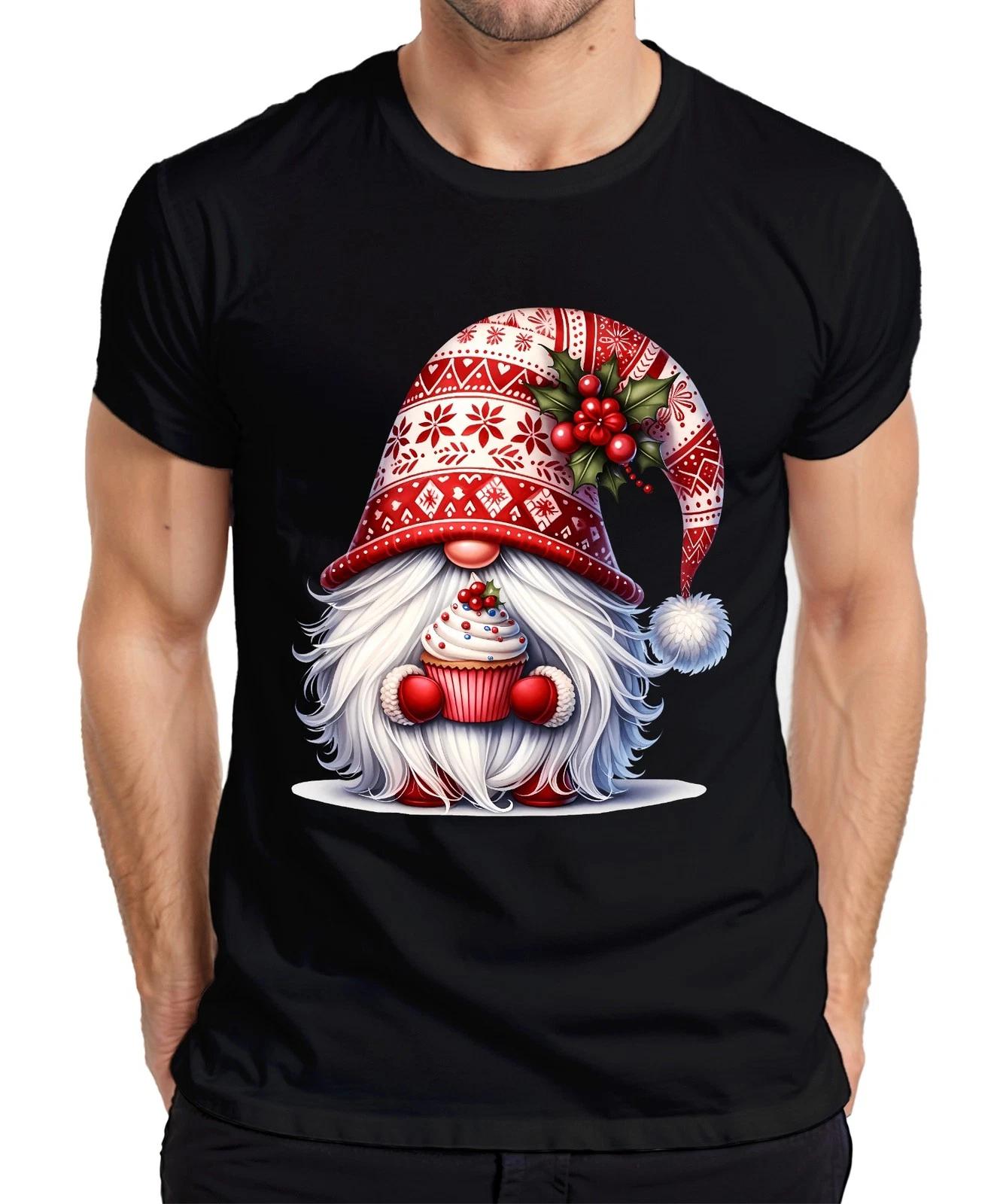 Weihnachten Gnom mit Cupcake Weihnachtsmütze Wichtel Weihnachtszwerg Herren T-Sh XXL