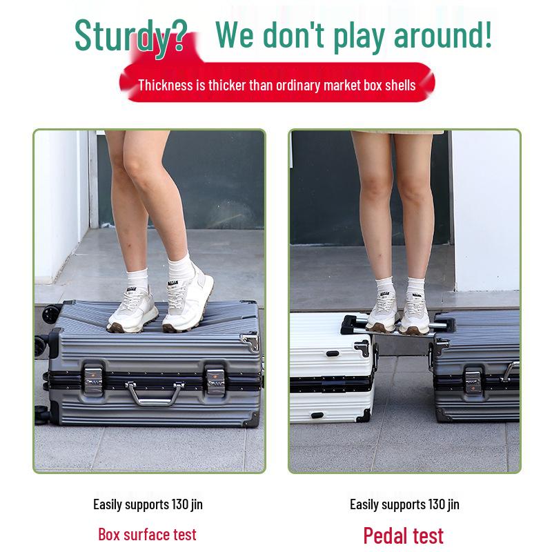 26-Zoll Aluminiumkoffer mit Fall- und Verschleißfestigkeit, Universelle leise Rollen - Ideal für Damenreisen