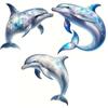 QT2029#15cm Moonlight Dolphin Waterproof Vinyl Car Decals for Windows, Bumper, Exterior Decorative Accessories, Blocking Scratches Stickers