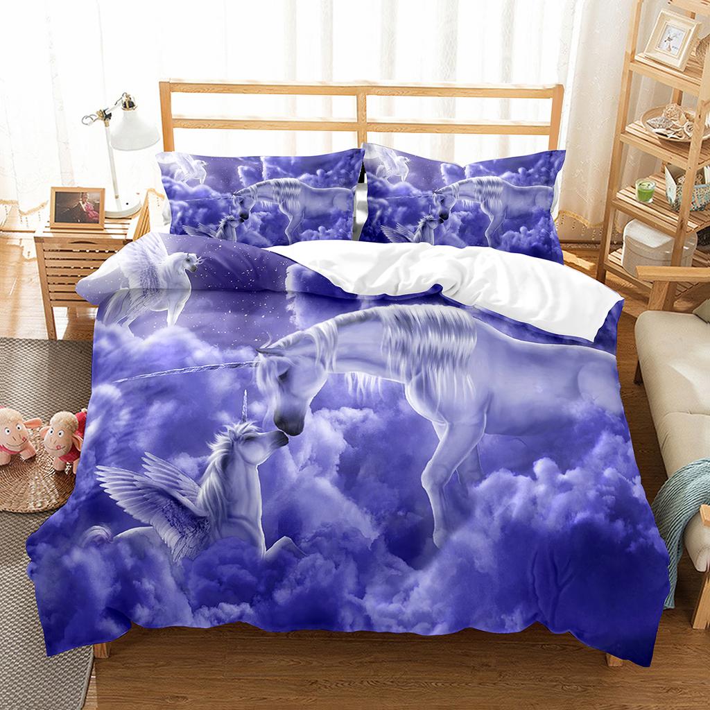Luxury 3D Bedding Set Europe Queen King Double Twin Duvet Cover Set Comfortable Quilt Cover Bed Set Animal Horse Wild Animals