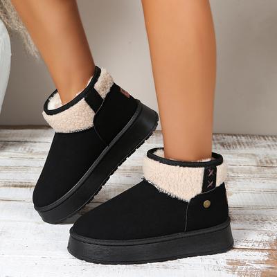 Snow Boots, Autumn and Winter Plus Plus Size Classic Couple Style, Anti Slip, Waterproof, and Plush Thick Low Cut Cotton Shoes