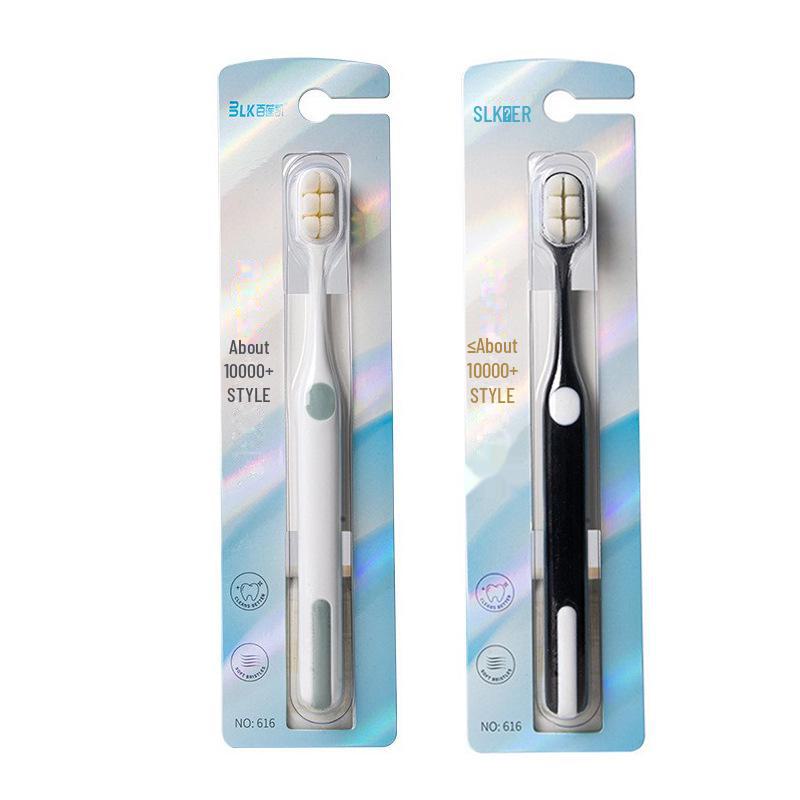 Brosse à dents à poils souples et tête large pour adulte - Paquet individuel