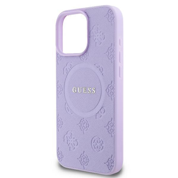 Guess Guhmp16Xpsapsmeu Iphone 16 Pro Max6.9 Fioletowy/Purple Hardcase Saffiano Peony Classic Logo Magsafe