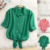 Everyday Chic Women Top Stylish Womens Short Sleeve Blouses for Office Travel Breathable Single Color Blouses for Daily for Summer