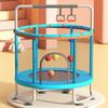 Kinder Trampolin Innen Außen Klein Fitness Trampolin Spielzeug mit Sicherheitsnetz Basketballkorb Gymnastikringe Schaukel für Jungen und Mädchen
