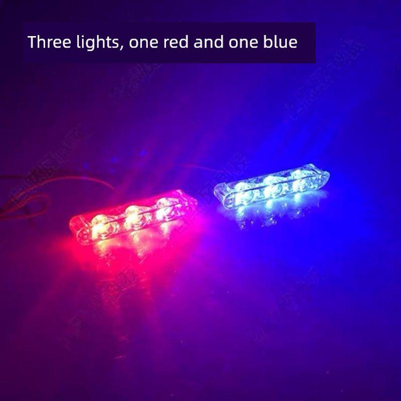 

Красный и Синий Мигающий Предупреждающий Свет Электромобиль Мотоцикл Реставрация 48 В 60 В Аккумулятор Задний Фонарь для Вождения Стоп-сигнал Мигающий Three beads, one red and one blue (12V Special)