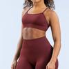 Seamless Matte Nylon Yoga Bra With Cross Back Design For Fitness And Workout