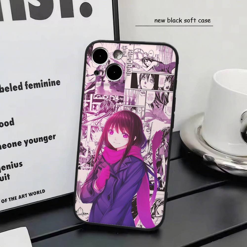Noragami For iPhone 17 Air 16 15 14 13 12 11 Pro Black Soft Cover Phone Case