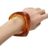 Fashion Polygon Resin Bracelet Classy Brown Leopard Mottled Bangle Jewelry All-Matching Accessories Gift for Valentines Day