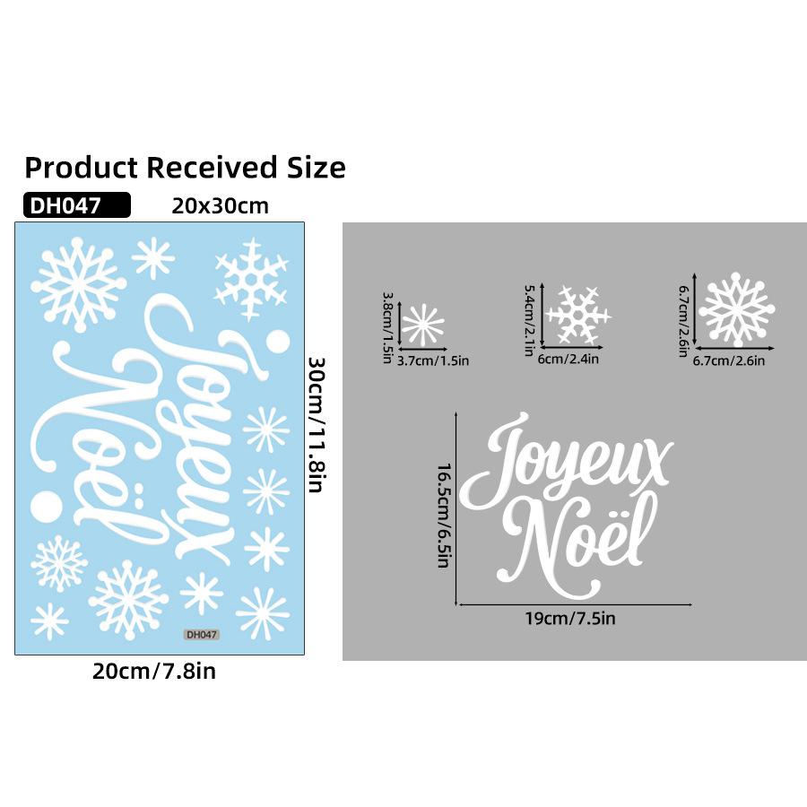 Christmas Snowflake Elk Snowman Glass Sticker Noel Ornaments Xmas Wall Stickers Merry Christma Decor Happy New Year Sticker
