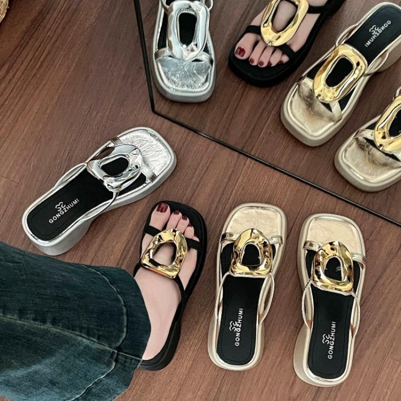 Summer Gladiator Women's Platform Slippers Fashion Open Toe Wedges Heel Slides Casaul Outdoor Beach Vacation Footwear