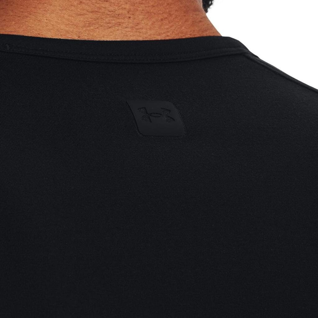 Under Armour Solid Crew Neck Pullover Sports Long Sleeve T-Shirt Men Tops Black 1378989-001
