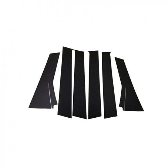 Glossy Black Door Window Pillar Post Cover Trim For Honda Fit Jazz GK5 2014-