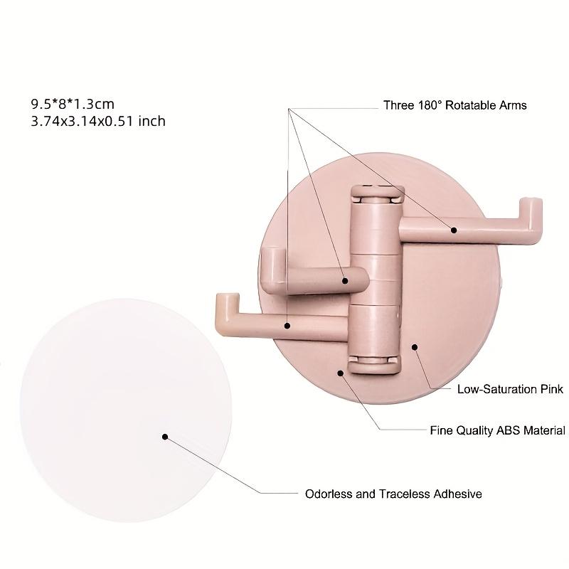 4PCS Multi-Function Hooks - 180° Rotating 3-Claw Hooks for Dorm, Bathroom, Kitchen, Ideal for Towels, Coats, Utensils