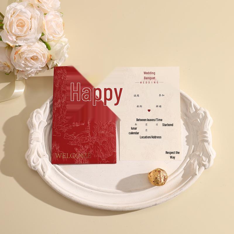 Elegant Cross-border Chinese Wedding Invitation Card