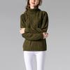 Women's Solid Color Turtleneck Sweater Long Sleeve Twisted Flower Base Sweater