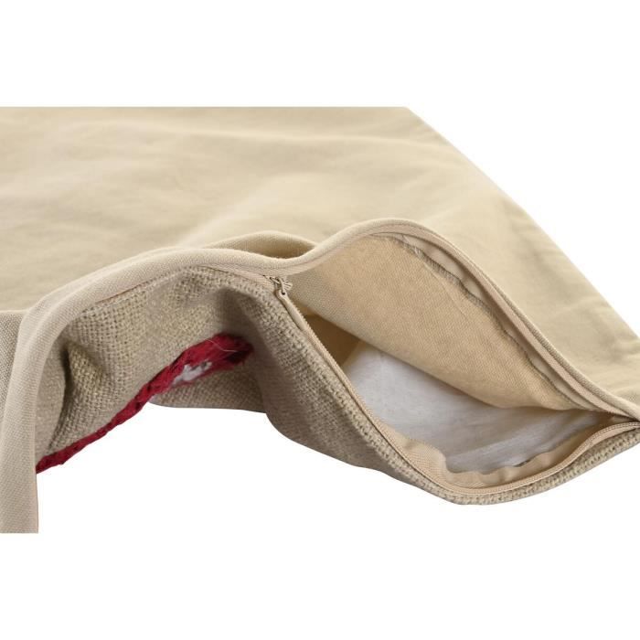 Housse de coussin multicouleur frange 50 x 1 x 50 cm