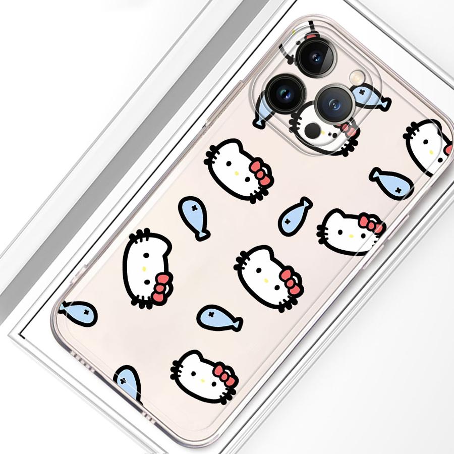 Sanrio Cartoon Hello Kitty Case for iPhone 17 Pro Max 12 Mini 7 8 XR 11 15 14 Plus 13 Pro Air 16 XS Max Soft Phone Cover