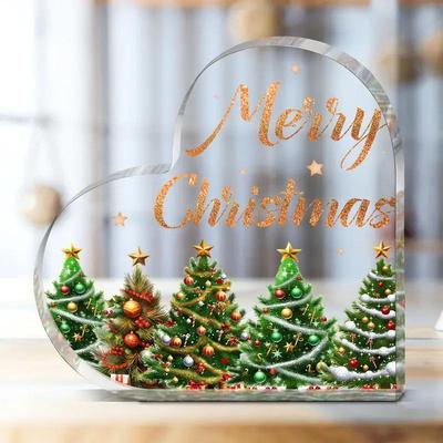 Christmas Heart Shaped Decorative With Santa Claus Xmas Tree Patterns Perfect For Home Holiday Decor