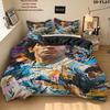 Fußball Superstars Bettwäsche Steppdecke Set Bettbezug Kissenbezug Heimdekoration Geburtstagsgeschenk (1 Bettbezug + 2 Kissenbezüge, ohne Füllung)