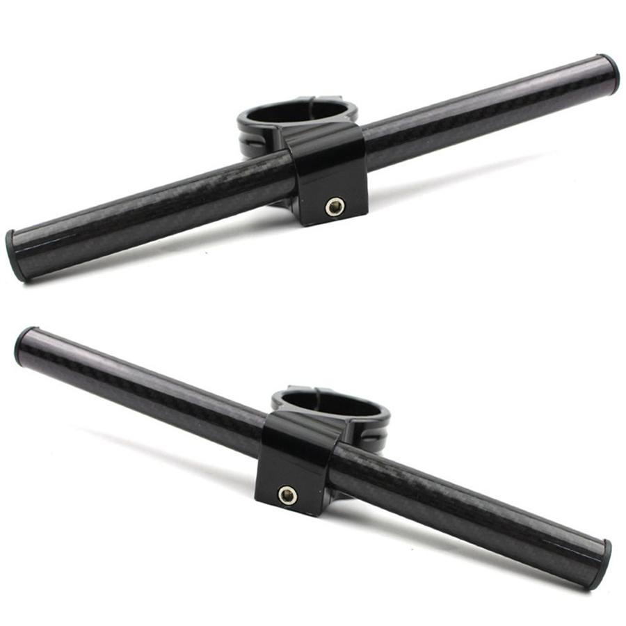 100% Real Carbon Fiber Clip-On Motorcycle 7/8" Handlebars 35mm Fork Tube For Cafe Racer Universal