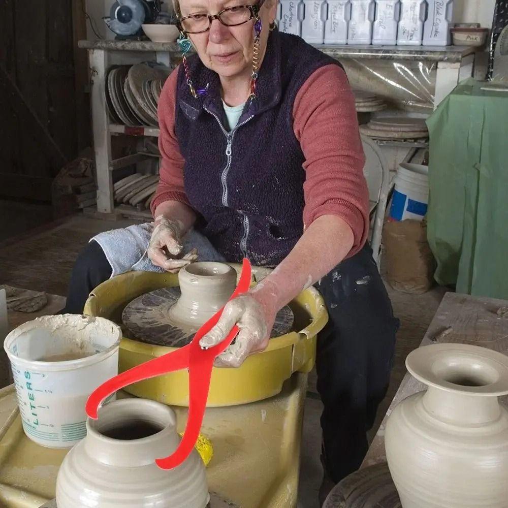 Pince à argile à double tête et jambe courbée Outil de mesure en acrylique, céramique, poterie Ébavurage