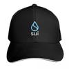 Sui SUI Krypto Altcoin Sauberes Blaues Umrisslogo mit Weißem Text Logo Variante Baseballkappe dad hat lustige Mütze Mädchen Unisex