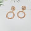 Sincere Jewelry European and American Exaggerated Atmosphere Matte Hipster Geometric Earrings, Creative Personalized Relief Trapezoidal Long Gold