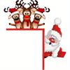 1pc Santa and Reindeer Christmas Door Corner Sign Sculpture for Living Room, Bedroom Office and Outdoor Indoor Decoration
