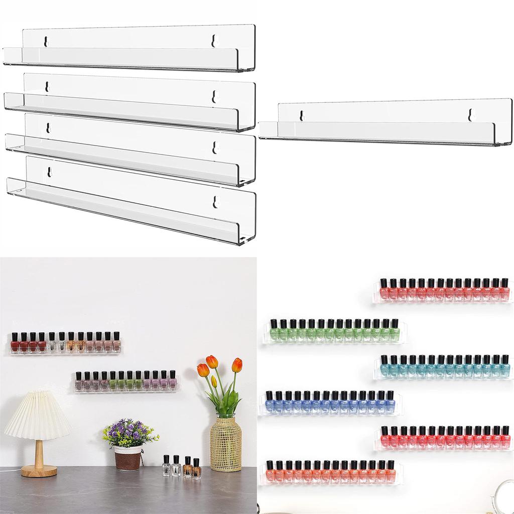 Acrylic Bathroom Shelves 15x1.3Inch Thick Acrylic Shelves Wall Mounted Versatile Floating Shelves Storage and Display