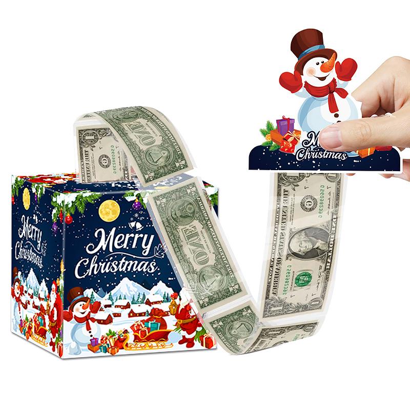 Christmas Christmas Gift Cute Gift Wrap Surprise Money Pull-Out Gift Box Party Favors DIY Xmas Atmosphere 12x12cm