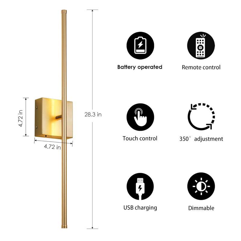 Wireless Rechargeable Magnetic Wall Lamp for Living Room or Bedroom Atmosphere